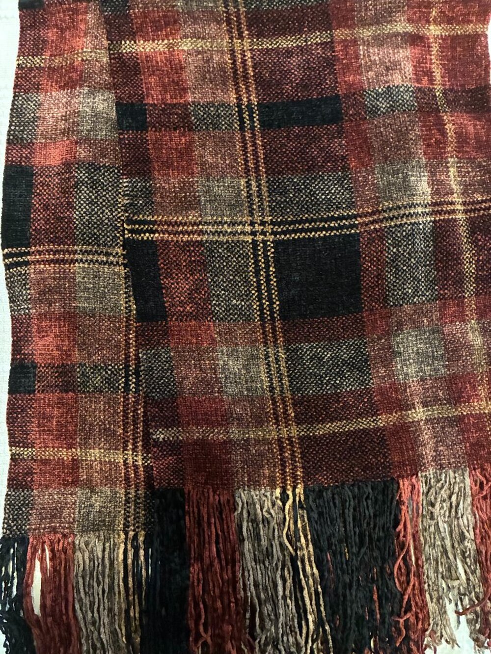 Handwoven chenille designer scarf